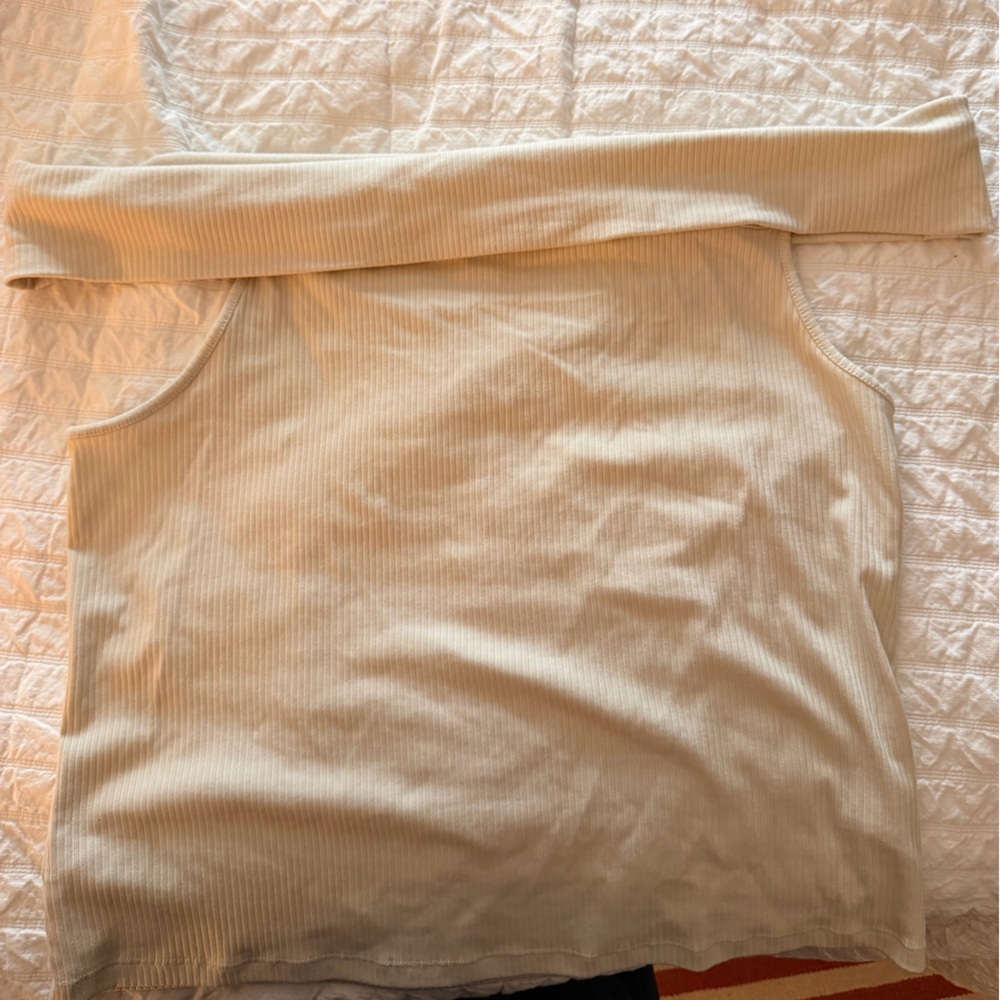 Old Navy Cream Ribbed Knit Top